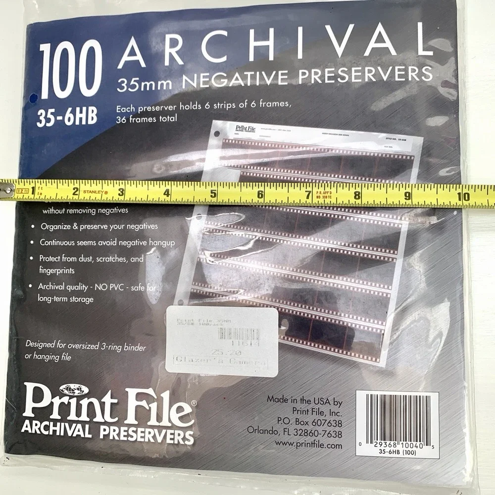 Print File Archival 35mm Negative Preservers 100 Storage Pages 35-6HB